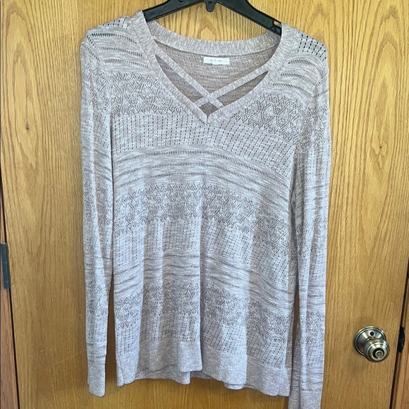 Maurices Womens Long Sleeve Criss Cross‎ V Neck Knit Sweater Top Size Large - Picture 1 of 6
